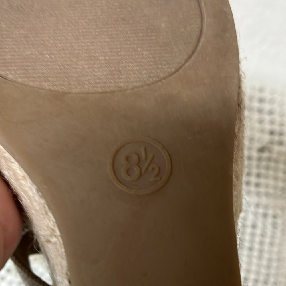 a new day  Beige Wedge Sandals with Gold Zipper - Picture 4 of 10